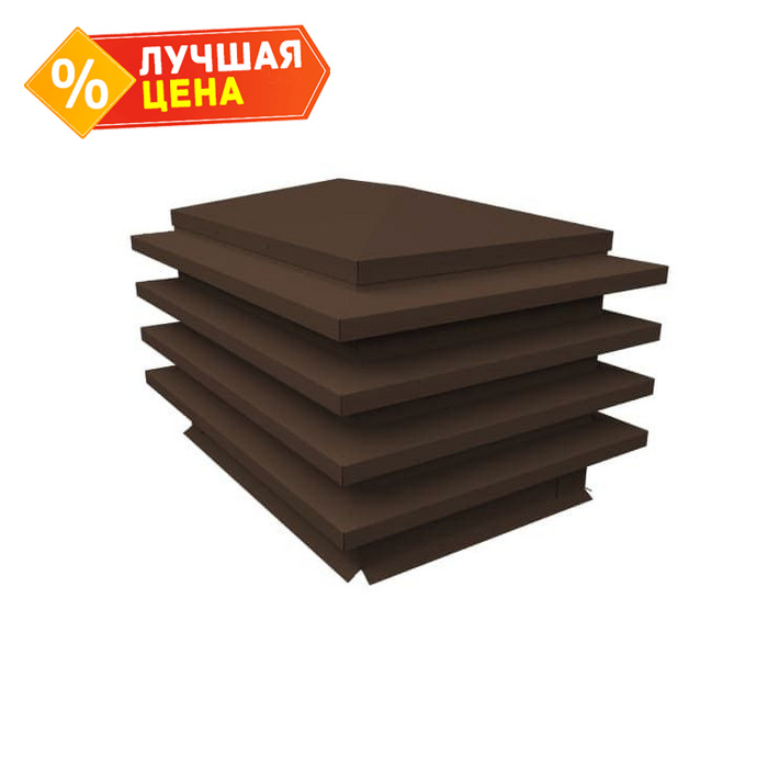 Дымник на трубу елка 2060х620мм 0,5 Quarzit Pro Matt RAL 8017 шоколад